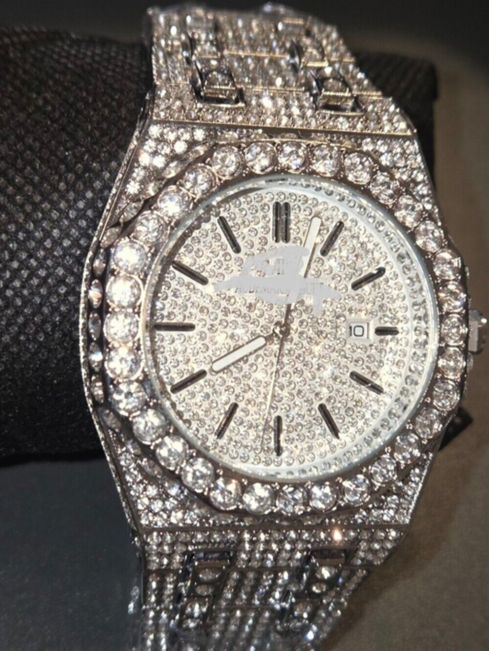 Fully Iced Out VVS Moissanite Diamond Stainless Steel Watch 44MM - Picture 4 of 9